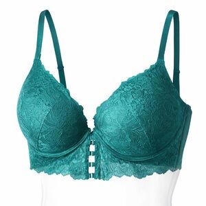 La SENZA Teal Lace Front-Close Plunge Bra 38DDD
